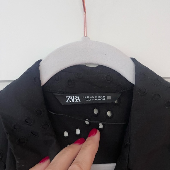 Zara Jumpsuit With Cutwork Embroidery Limited Edition Black - Picture 5 of 7